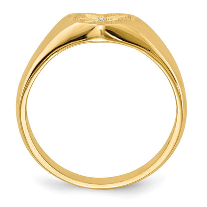 10K Yellow Gold 10K Child'S Aa Diamond Signet Ring