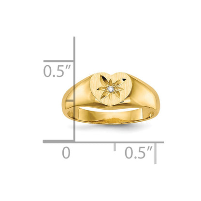 10K Yellow Gold 10K Child'S Aa Diamond Signet Ring