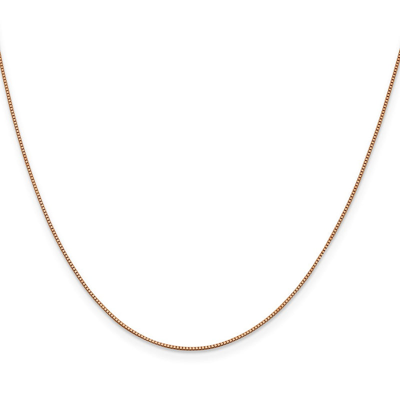 16 Inch 10K Rose Gold .70mm Box Chain Necklace
