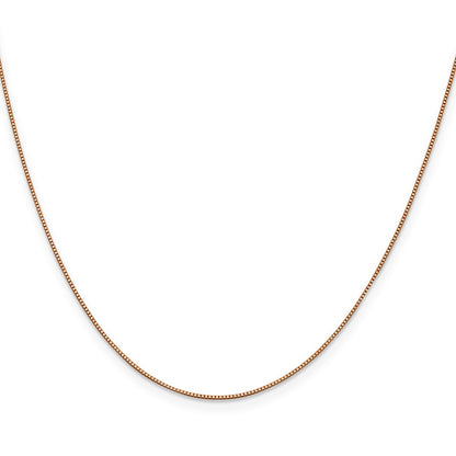 10K Rose Gold .70mm Box Chain Necklace