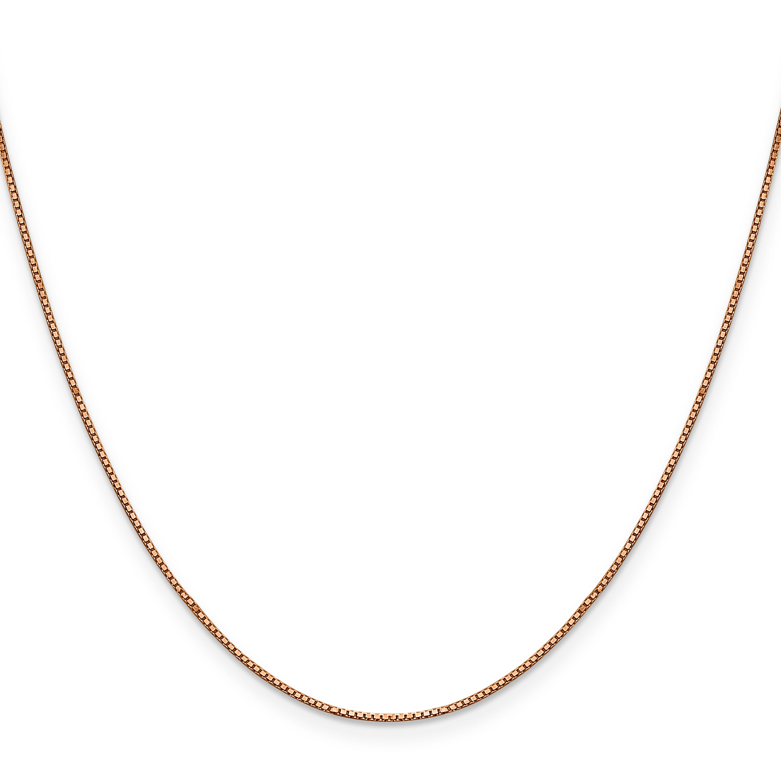 16 Inch 10K Rose Gold .9mm Box Chain Necklace
