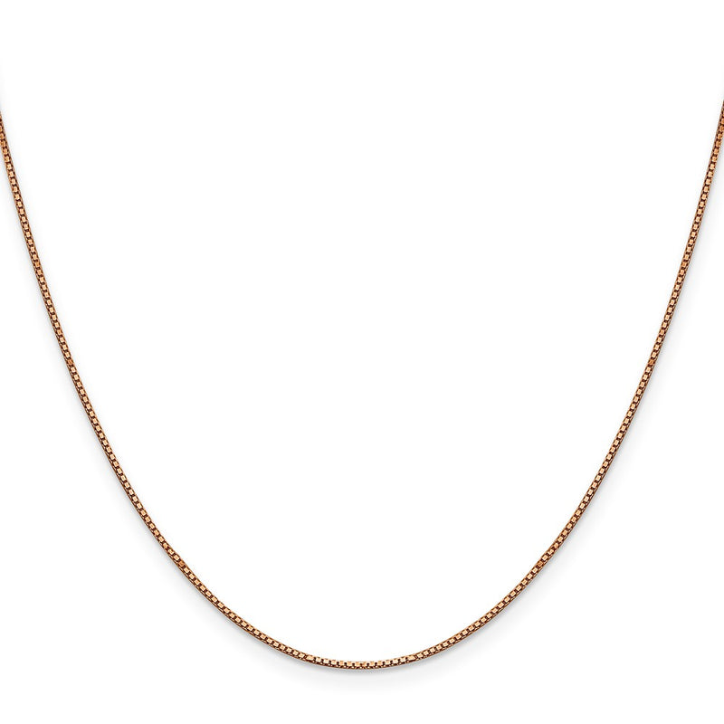 16 Inch 10K Rose Gold .9mm Box Chain Necklace