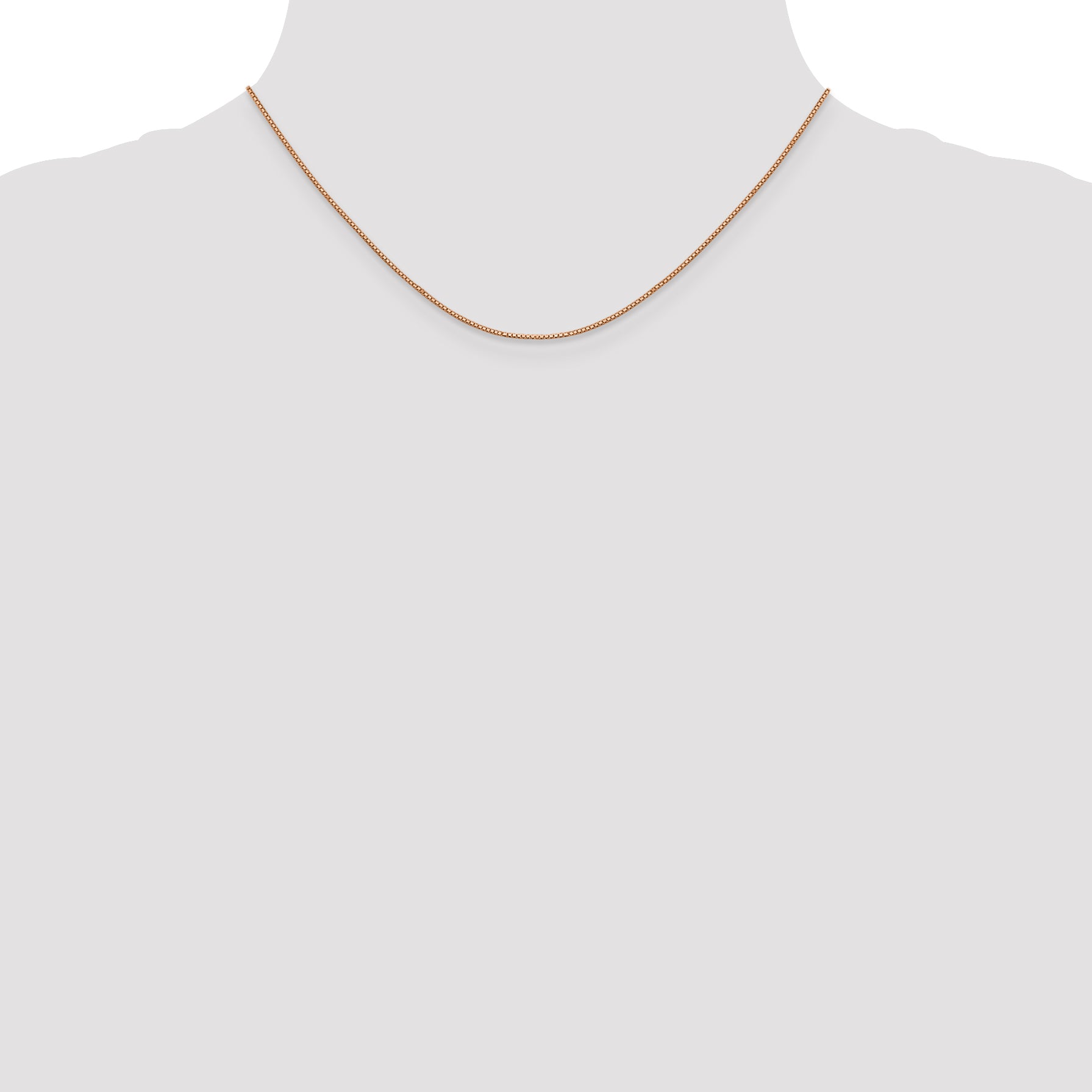 16 Inch 10K Rose Gold .9mm Box Chain Necklace