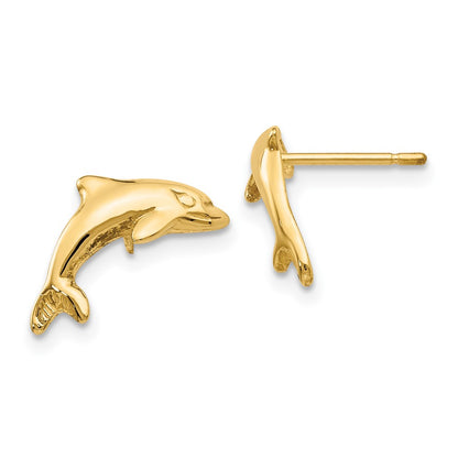 10K Yellow Gold Dolphin Earrings