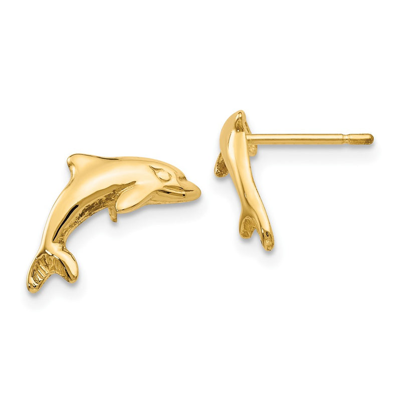 10K Yellow Gold Dolphin Earrings