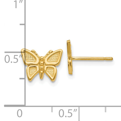 10K Yellow Gold Polished Butterfly Post Earrings