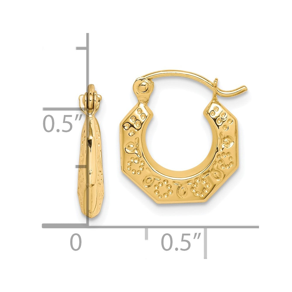 10K Yellow Gold Polished Hollow Classic Earrings