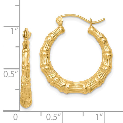 10K Yellow Gold Polished Hollow Classic Earrings