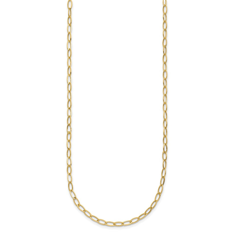 10K Yellow Gold Oval Link 18Necklace Chain Necklace