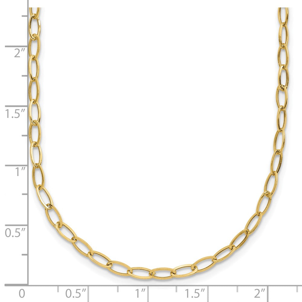 10K Yellow Gold Oval Link 18Necklace Chain Necklace