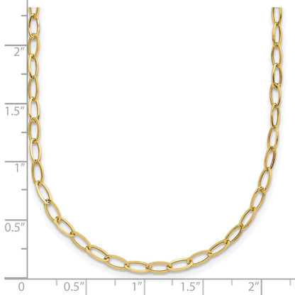 10K Yellow Gold Oval Link 18Necklace Chain Necklace