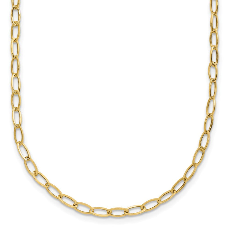10K Yellow Gold Oval Link 18Necklace Chain Necklace