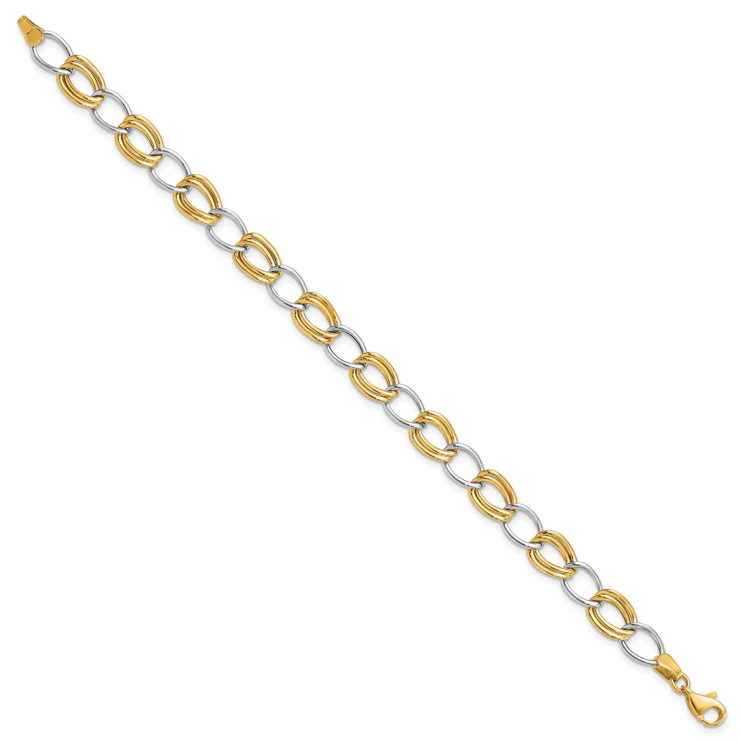 10K Two-Tone 10K Two-Tone Polished Open Link Bracelet