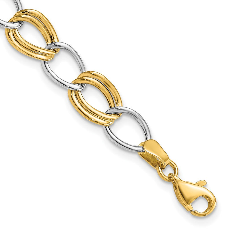 10K Two-Tone 10K Two-Tone Polished Open Link Bracelet
