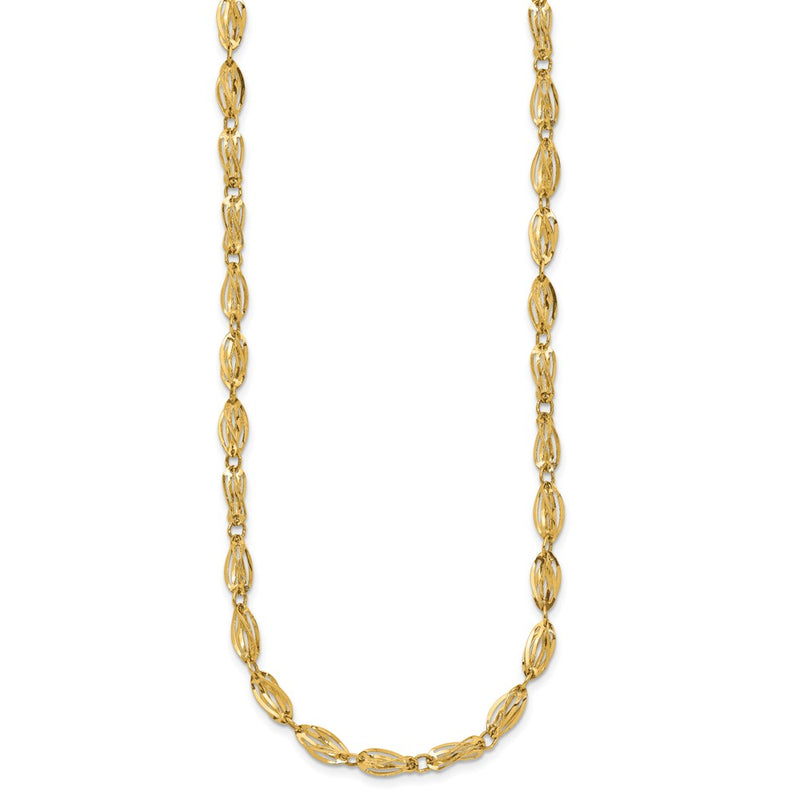 10K Yellow Gold Fancy Link Necklace