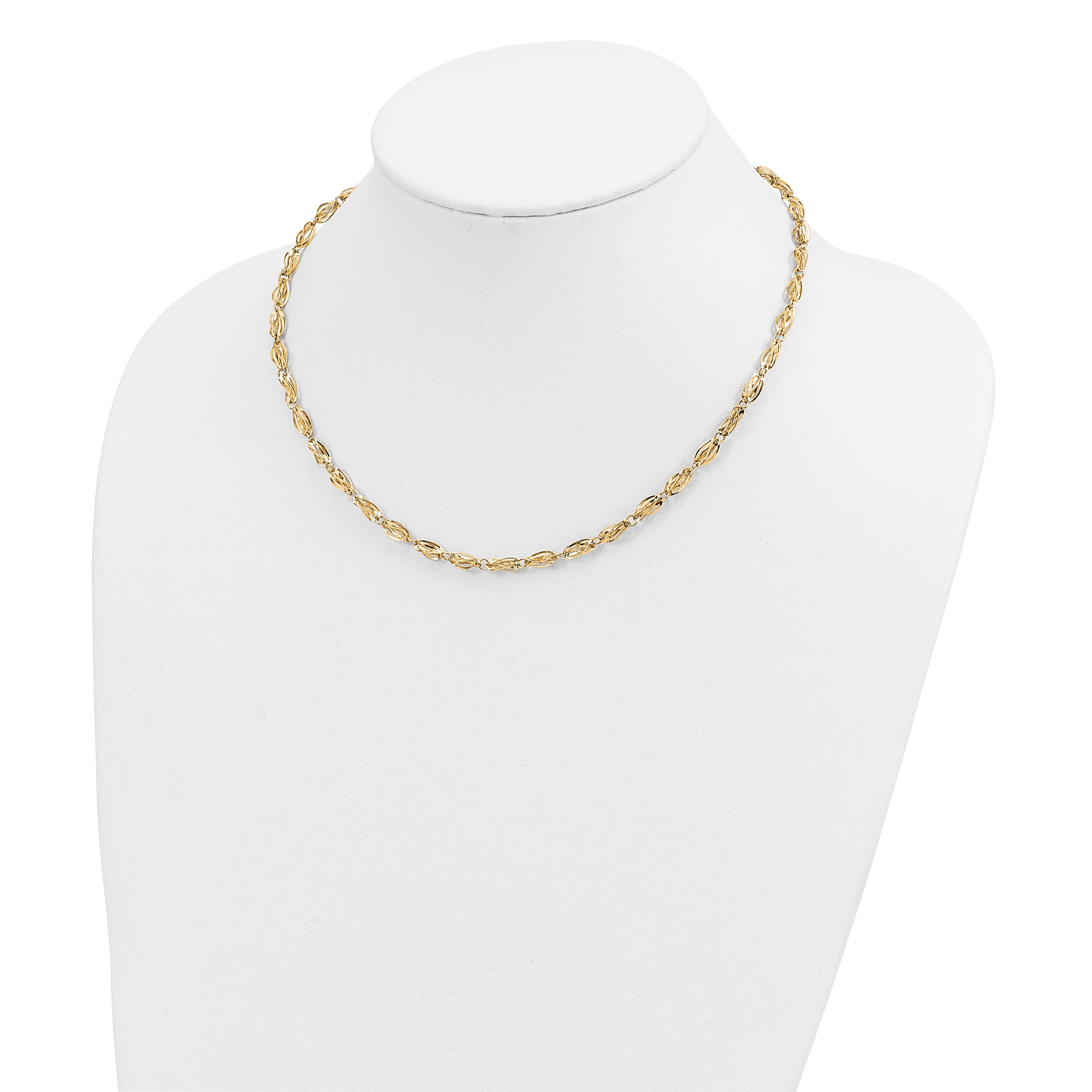 10K Yellow Gold Fancy Link Necklace