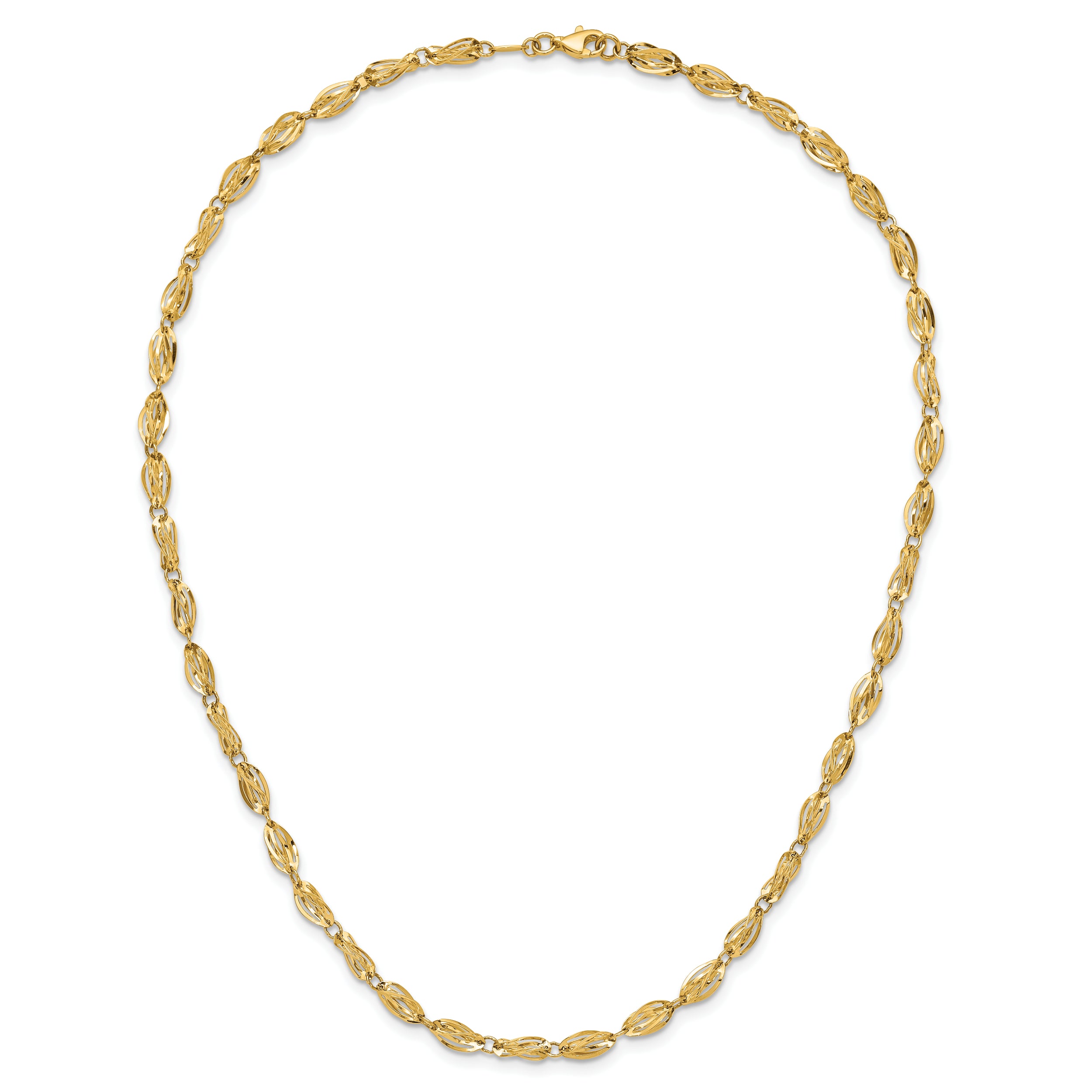 10K Yellow Gold Fancy Link Necklace