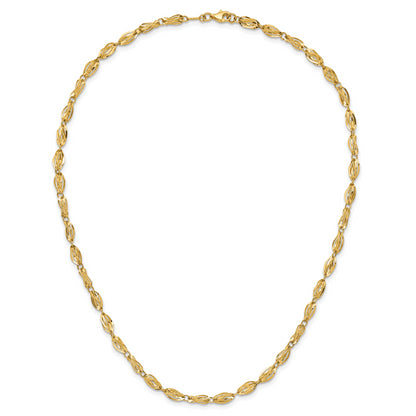 10K Yellow Gold Fancy Link Necklace