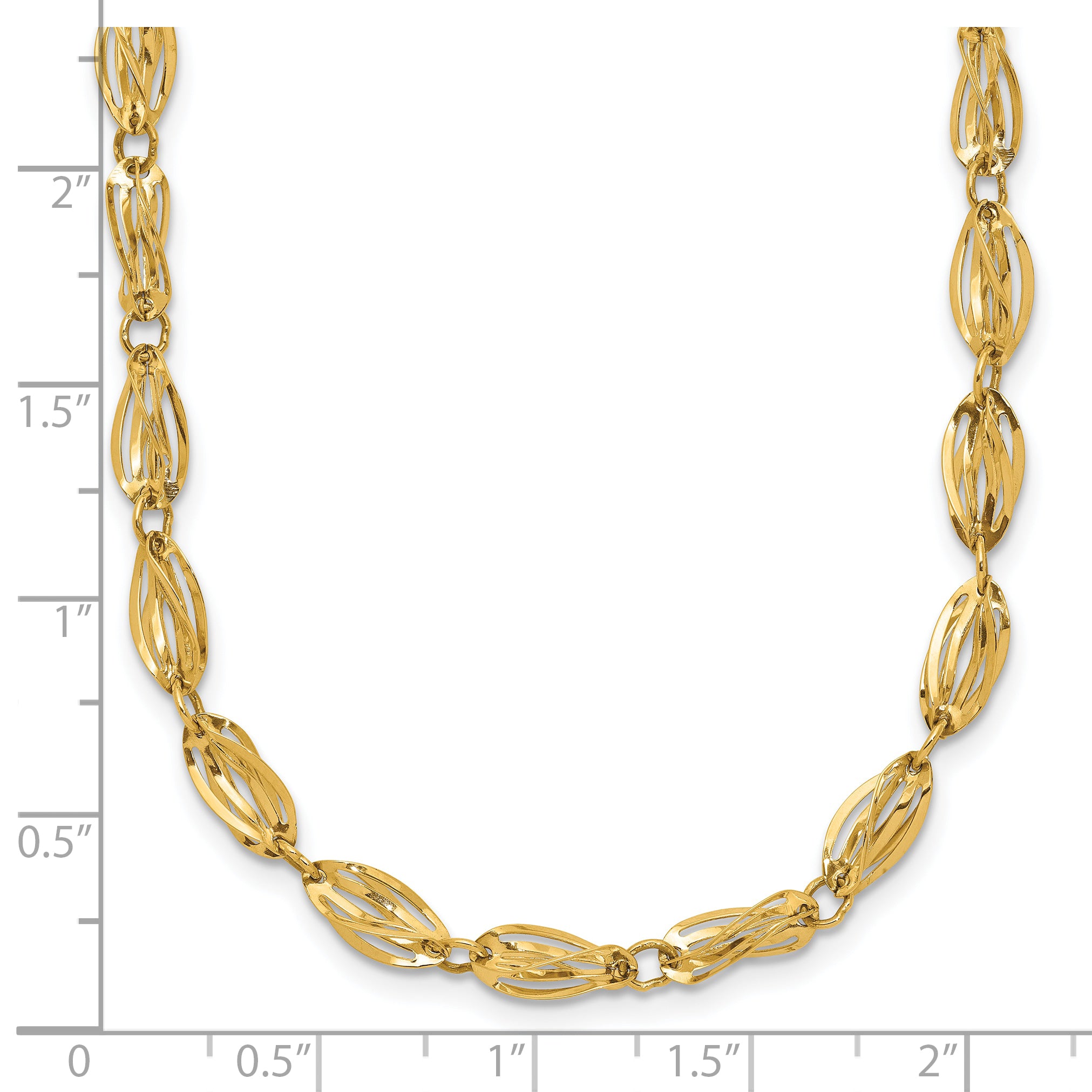 10K Yellow Gold Fancy Link Necklace