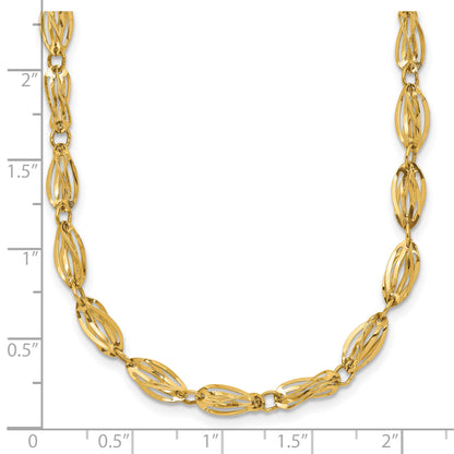 10K Yellow Gold Fancy Link Necklace