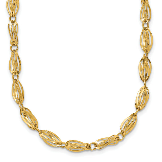10K Yellow Gold Fancy Link Necklace