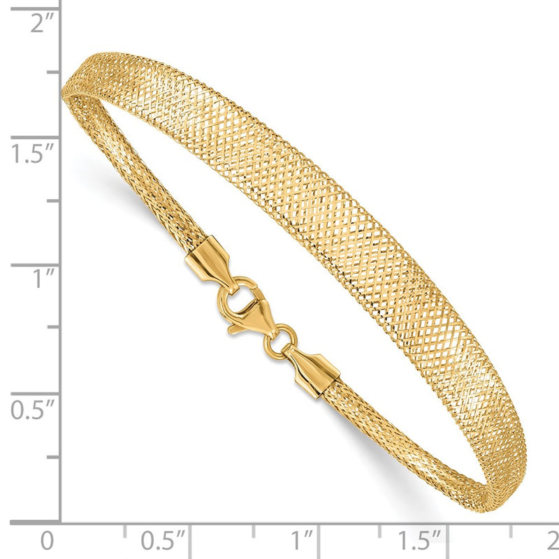 10K Yellow Gold Stretch Mesh Graduated Chain Bracelet