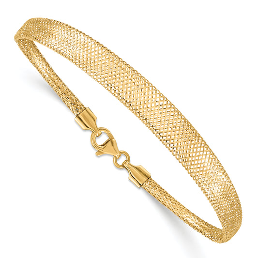 10K Yellow Gold Stretch Mesh Graduated Bracelet