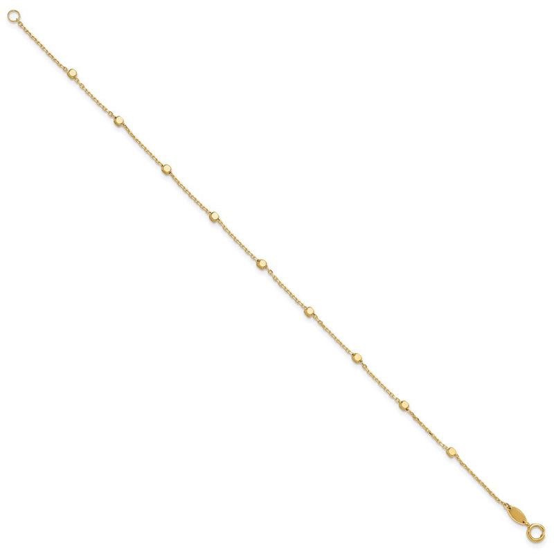 10K Yellow Gold 10K Polished Cube Stations Bracelet
