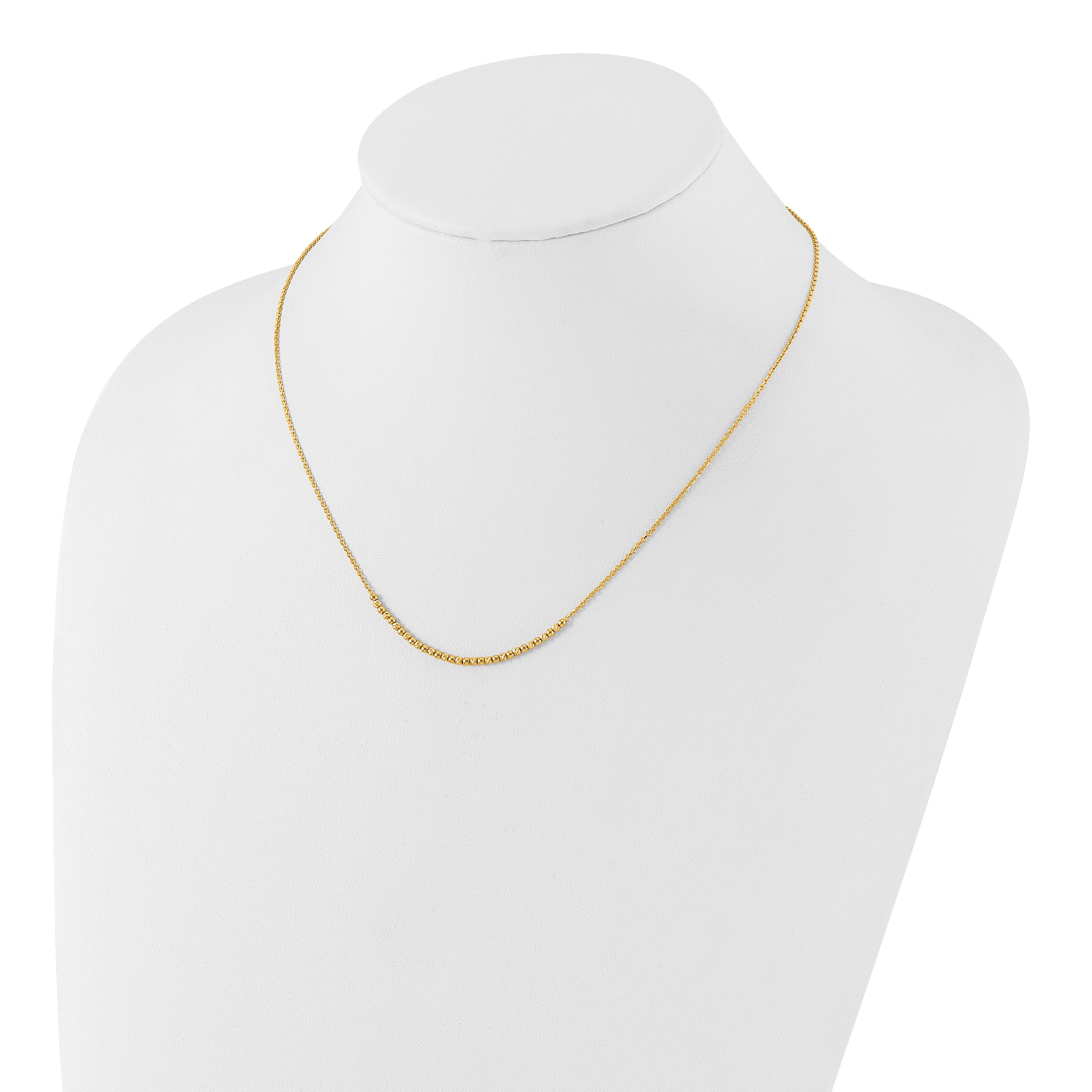 10K Yellow Gold 10K Diamond-Cut Beaded 18In Necklace