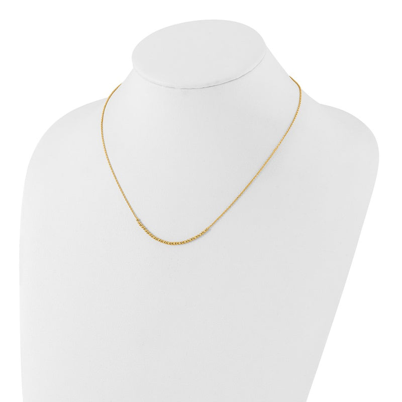 10K Yellow Gold 10K Diamond-Cut Beaded 18In Necklace