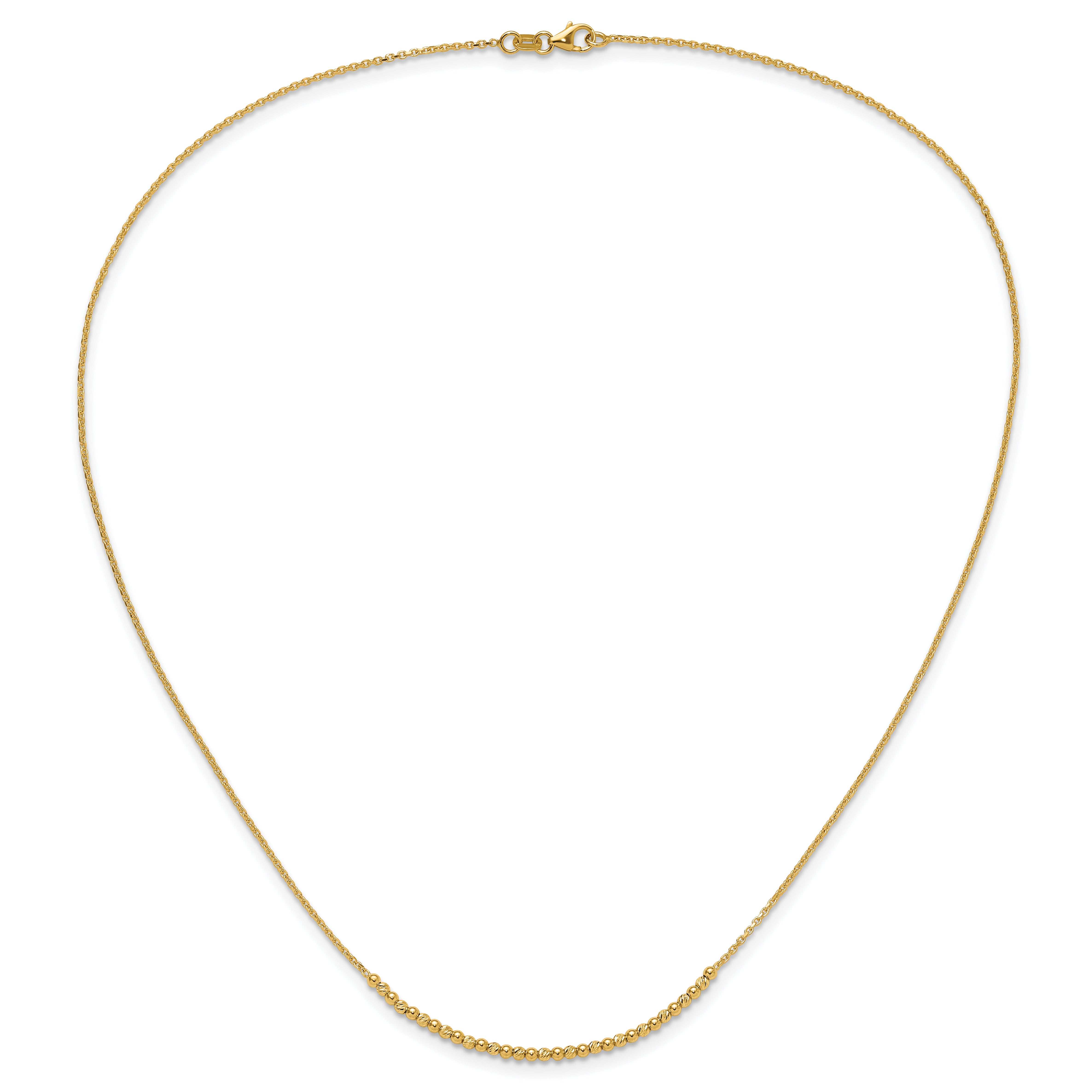 10K Yellow Gold 10K Diamond-Cut Beaded 18In Necklace