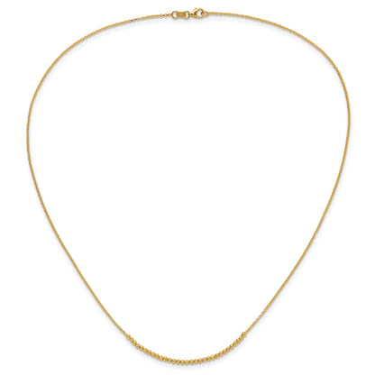 10K Yellow Gold 10K Diamond-Cut Beaded 18In Necklace