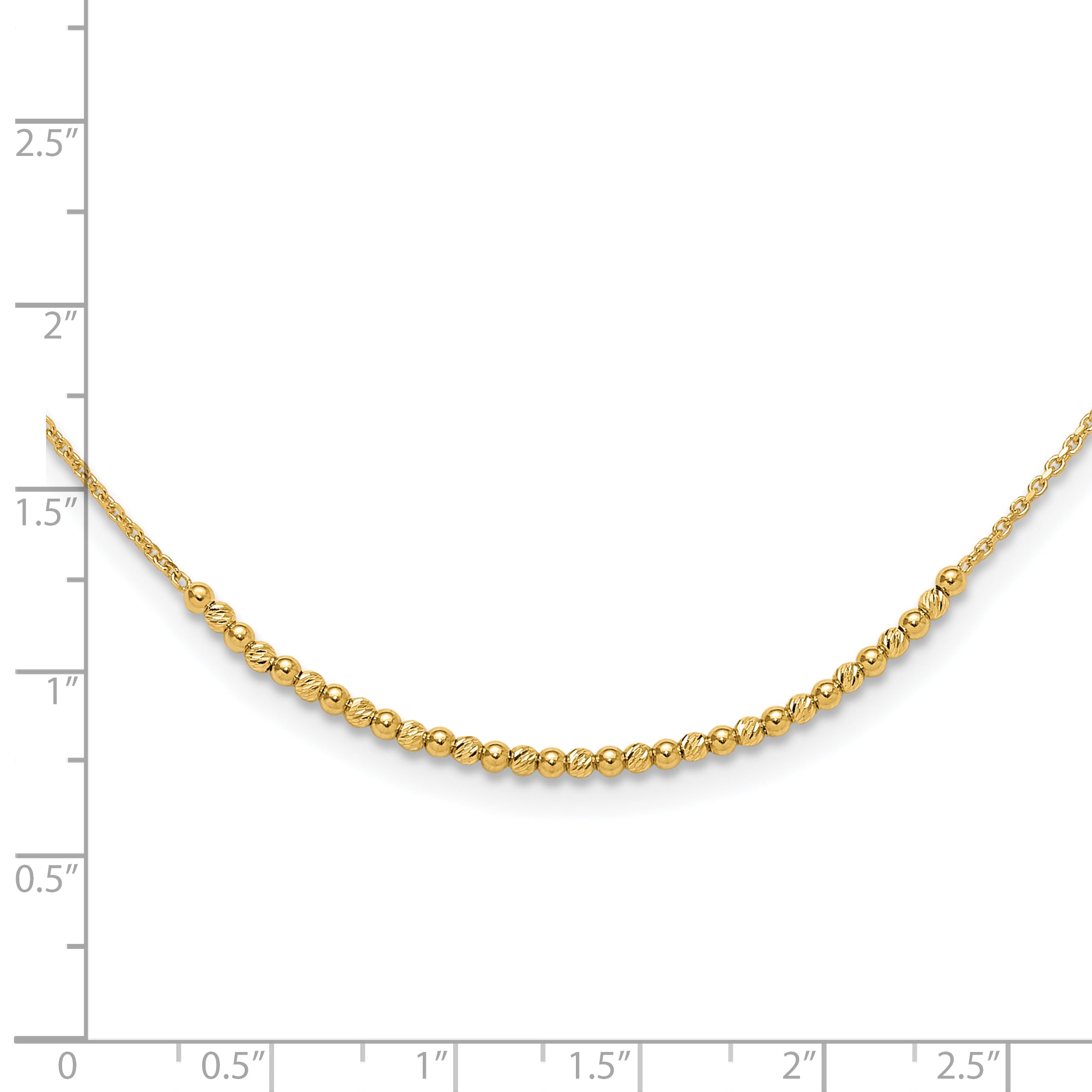 10K Yellow Gold 10K Diamond-Cut Beaded 18In Necklace