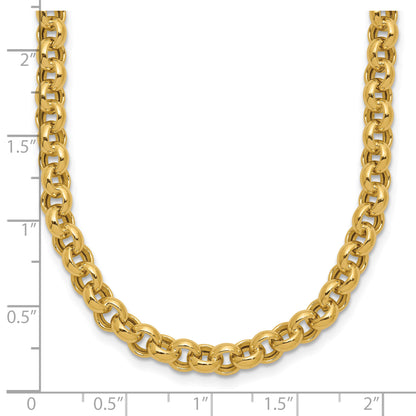 10K Yellow Gold 18In 5mm Polished Fancy Rolo Link Necklace
