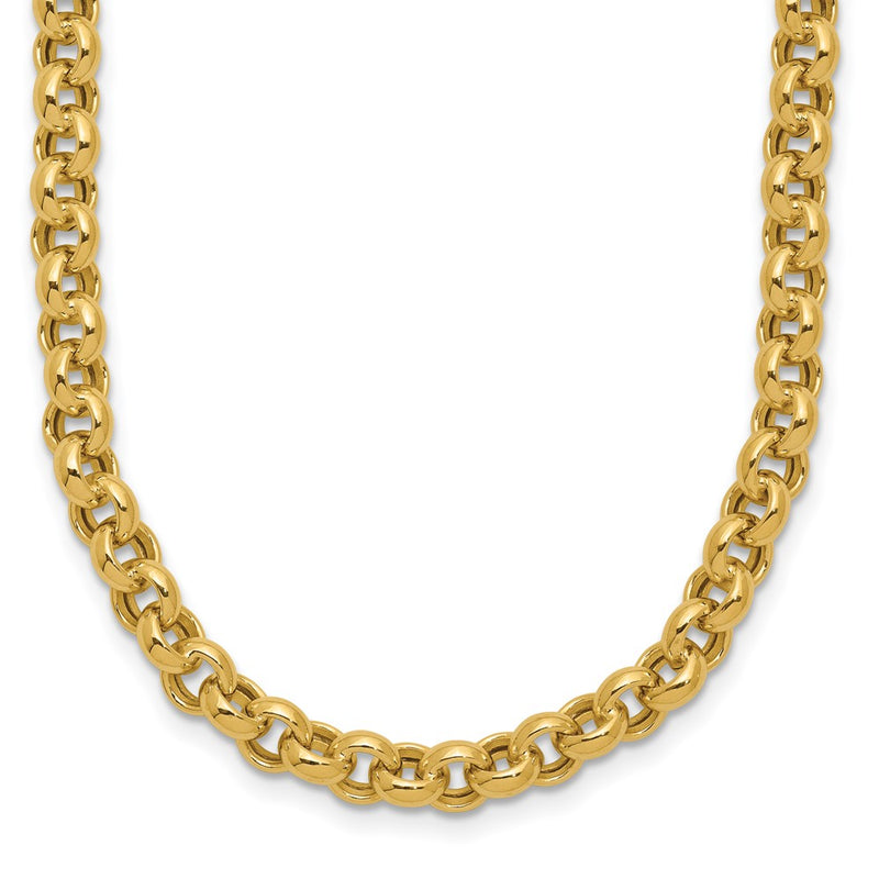 10K Yellow Gold 18In 5mm Polished Fancy Rolo Link Necklace