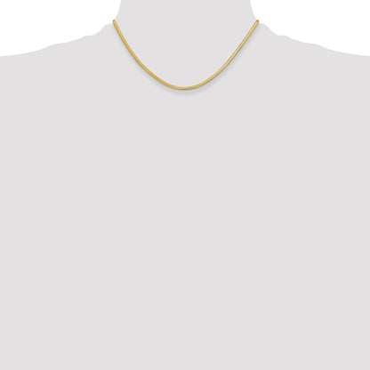 16 Inch 10K Yellow Gold 2.5mm Silky Herringbone Chain Necklace