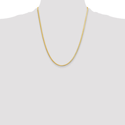 22 Inch 10K Yellow Gold 2.5mm Silky Herringbone Chain Necklace