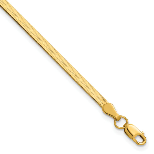 10K Yellow Gold 2.5mm Silky Herringbone Chain