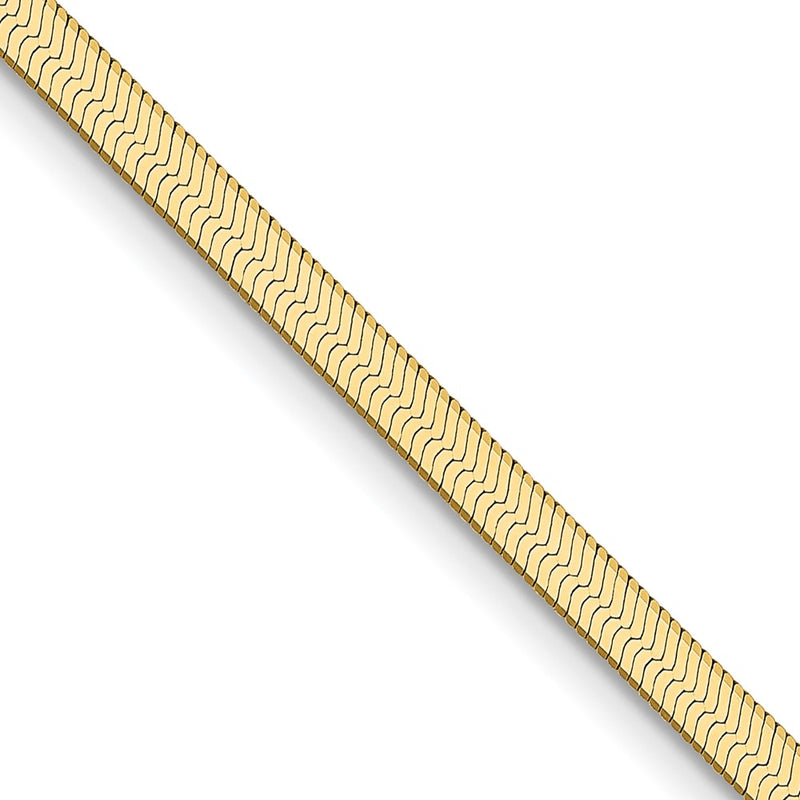 10K Yellow Gold 2.5mm Silky Herringbone Chain Necklace