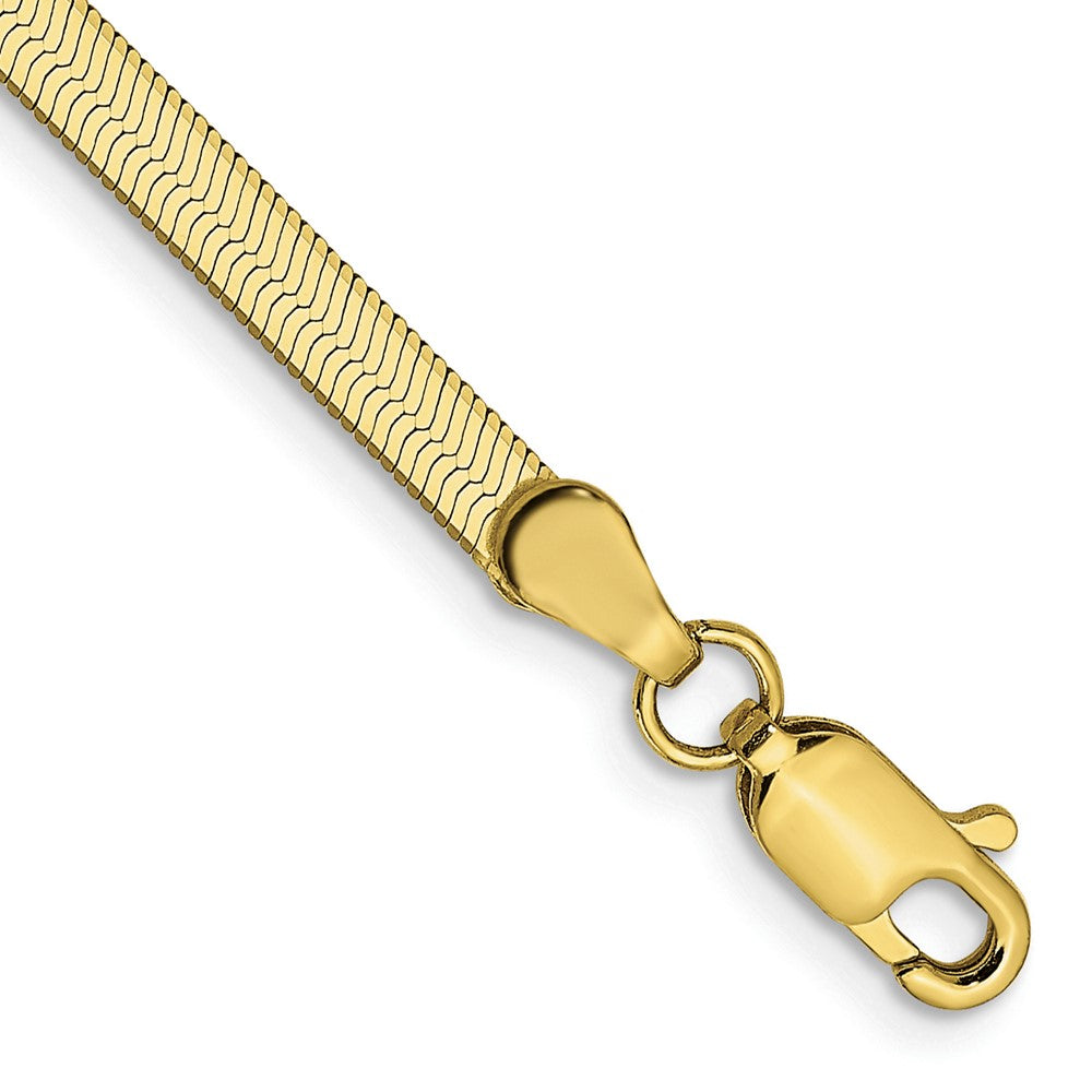 10K Yellow Gold 3mm Silky Herringbone Chain Anklet