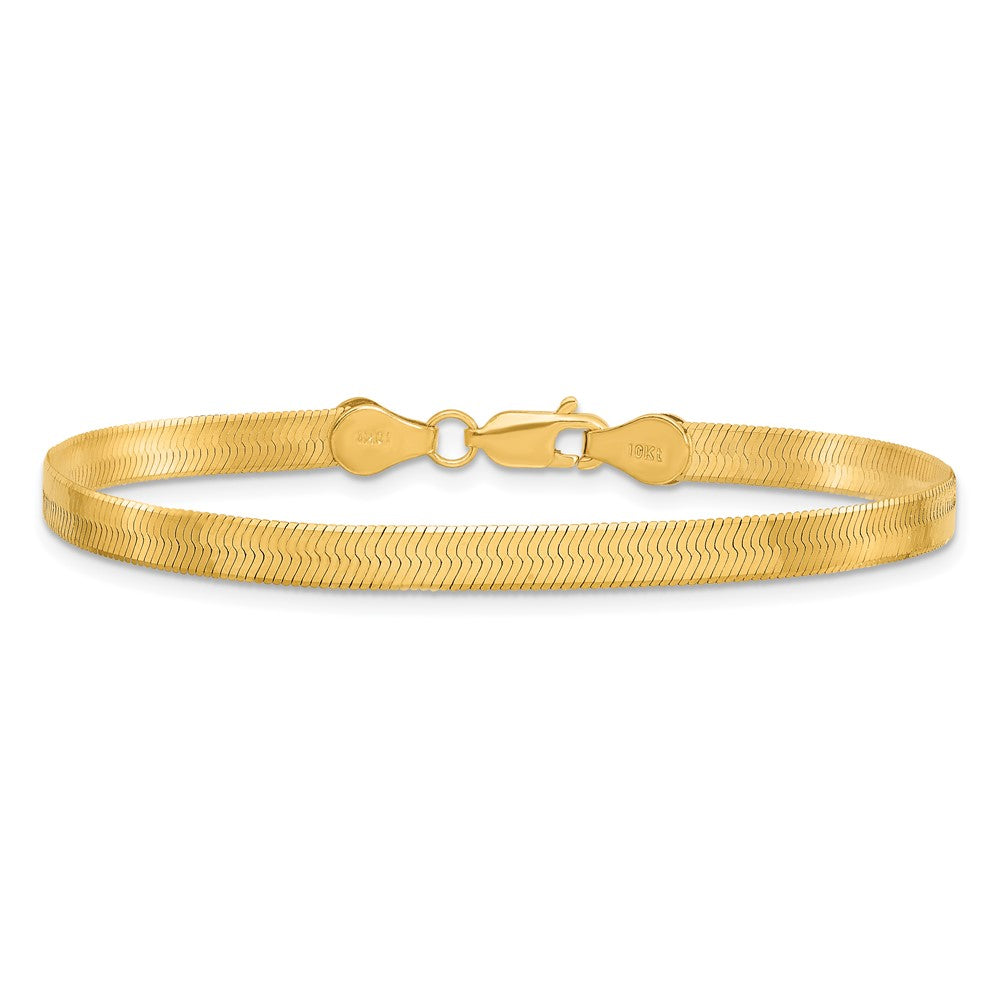 10K Yellow Gold 4mm Silky Herringbone Chain Bracelet