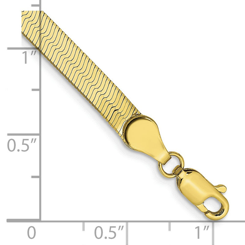 10K Yellow Gold 4mm Silky Herringbone Chain Bracelet
