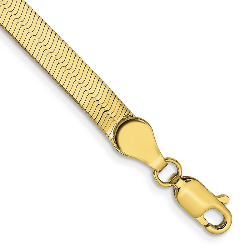 10K Yellow Gold 4mm Silky Herringbone Chain Bracelet