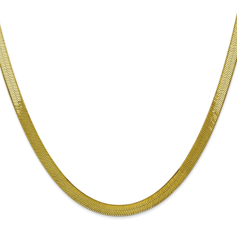 10K Yellow Gold 5mm Silky Herringbone Chain Necklace
