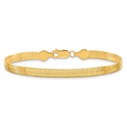 8 Inch 10K Yellow Gold 5mm Silky Herringbone Chain Bracelet