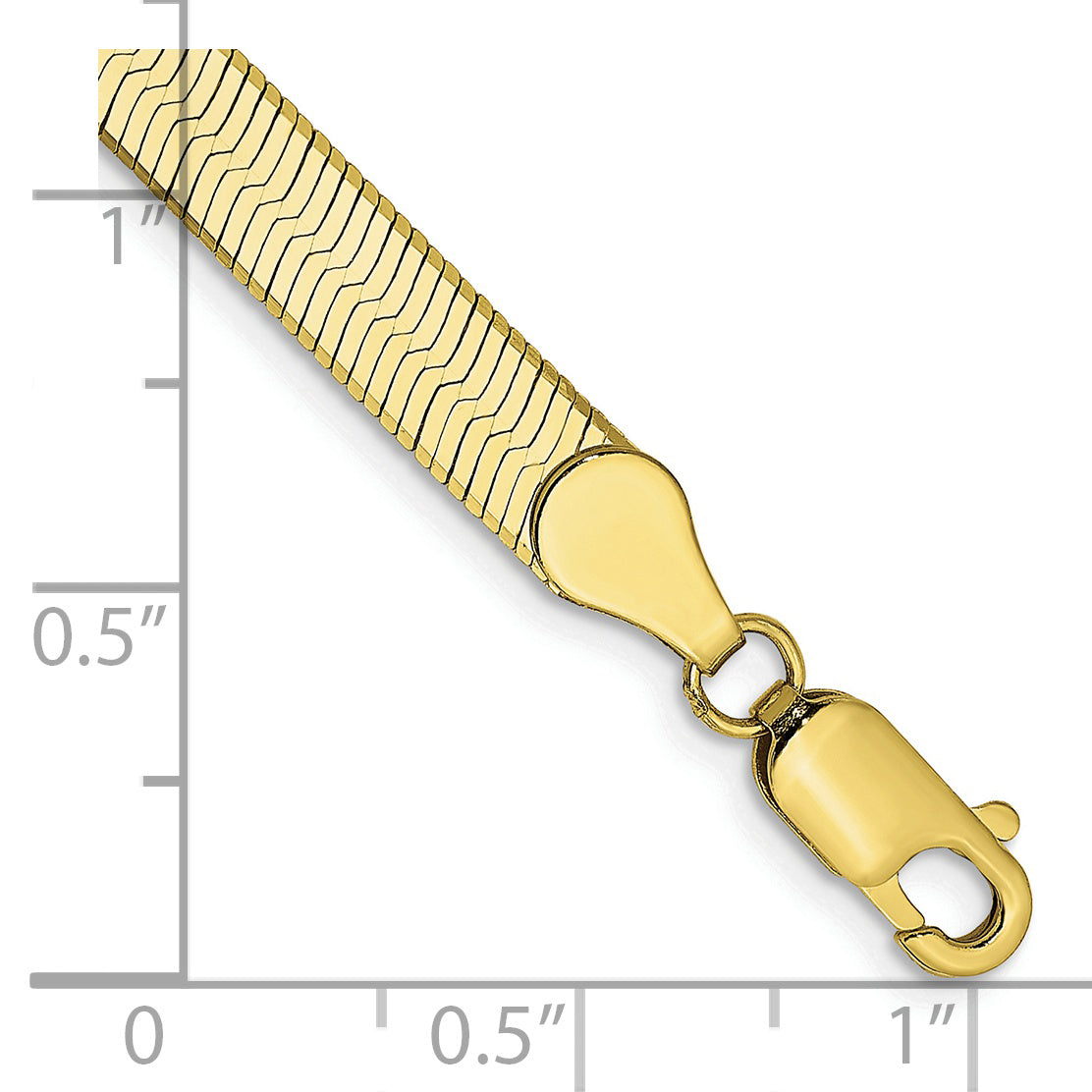 8 Inch 10K Yellow Gold 5mm Silky Herringbone Chain Bracelet