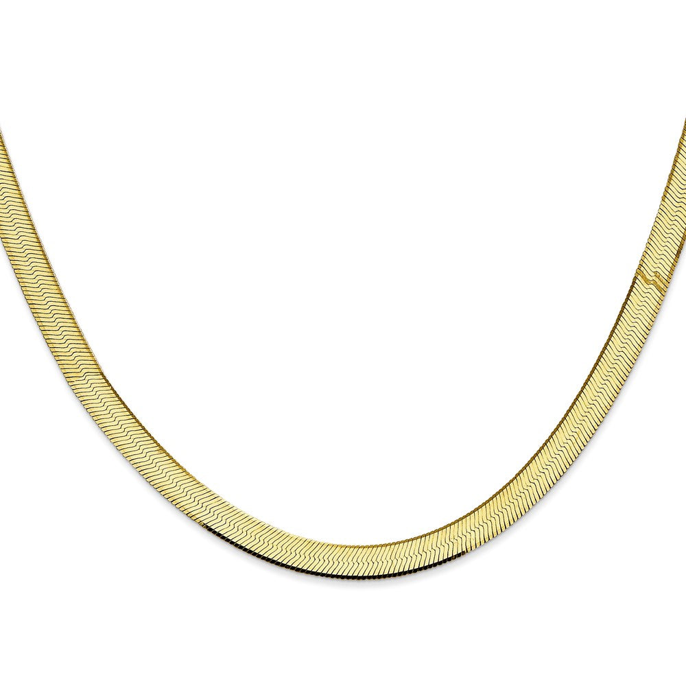 10K Yellow Gold 5.5mm Silky Herringbone Chain Necklace
