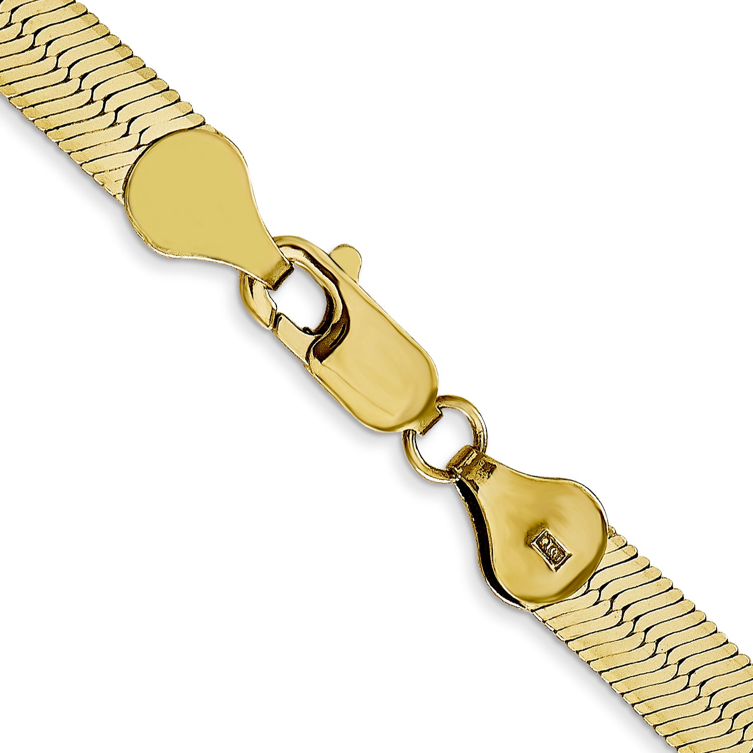 22 Inch 10K Yellow Gold 5.5mm Silky Herringbone Chain Necklace
