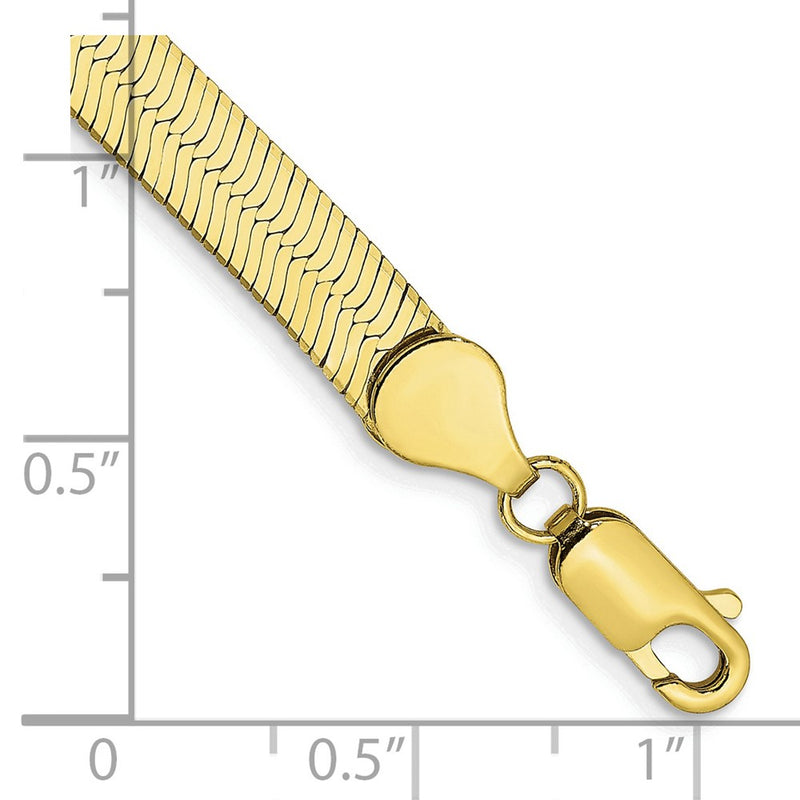 8 Inch 10K Yellow Gold 5.5mm Silky Herringbone Chain Bracelet