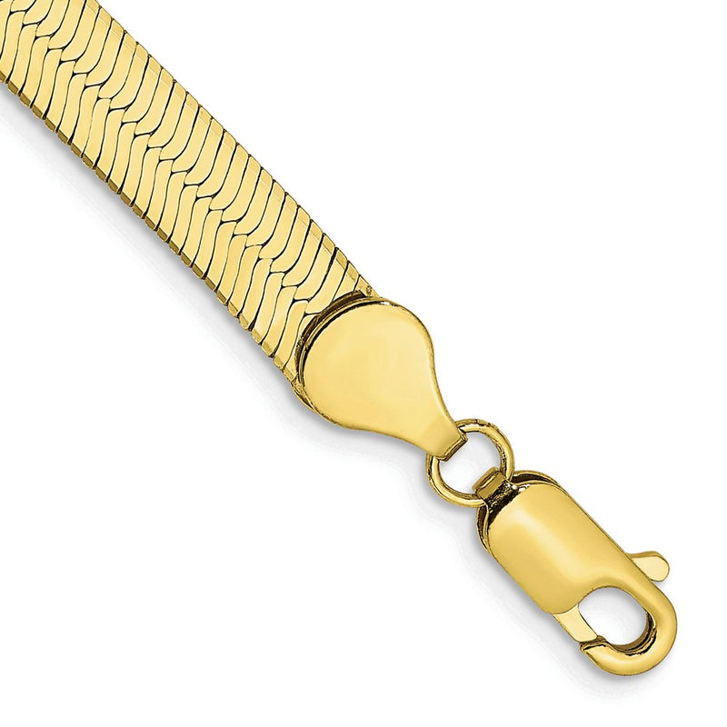 10K Yellow Gold 5.5mm Silky Herringbone Chain Bracelet